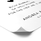 Eenvoudige Retro Hart Bubble Verstuur Trouwteken Poster (Hoek)