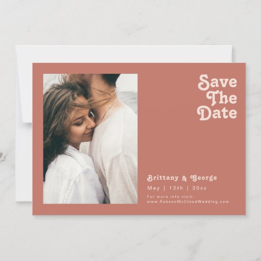 Eenvoudige retro | Horizontaal oud Roos behalve da Magnetische Uitnodiging (Voorkant)