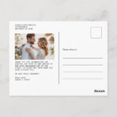 Eenvoudige Retro klassieke foto bruiloft dank u Briefkaart (Achterkant)