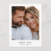 Eenvoudige Retro klassieke foto bruiloft dank u Briefkaart (Voorkant)