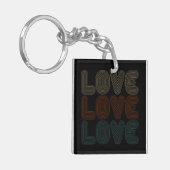 Eenvoudige Retro Love Typograph Valentijn | Button Sleutelhanger (Voorkant Links)