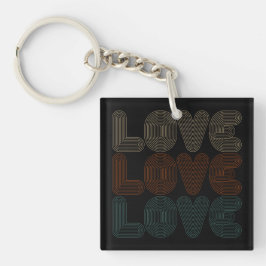 Eenvoudige Retro Love Typograph Valentijn | Button Sleutelhanger