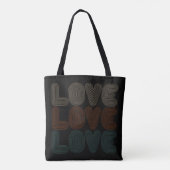 Eenvoudige Retro Love Typograph Valentijn | Tote b Bag (Achterkant)