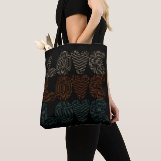 Eenvoudige Retro Love Typograph Valentijn | Tote b Tote Bag (Dichtbij)