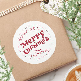 Eenvoudige Retro Moderne Kerstmis Groot Ronde Sticker