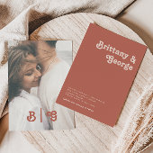 Eenvoudige retro | Oud Roos Casual fotoMonogram Kaart