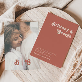 Eenvoudige retro | Oud Roos Casual fotoMonogram Kaart