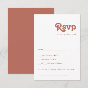 Eenvoudige retro Oude Roos Song Request RSVP-kaa RSVP Kaartje