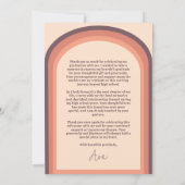 Eenvoudige Retro Pink Arch Foto Afstuderen Dank u Bedankkaart (Achterkant)