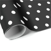 Eenvoudige Retro Polka Dot Zwart-wit Cadeaupapier (Rol Hoek)