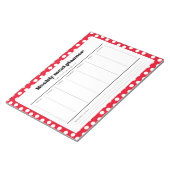Eenvoudige retro polka stip-weekmaalplanner notitieblok (Schuin)