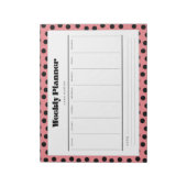 Eenvoudige retro polka stip weekplanner notitieblok (Linkerzijde)
