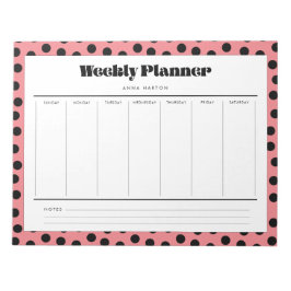 Eenvoudige retro polka stip weekplanner notitieblok