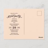 Eenvoudige Retro Roze Arch Foto Afstuderen Partij Briefkaart (Achterkant)