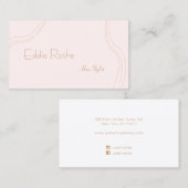 Eenvoudige Retro Roze Haar Stylist Schoonheidssalo Visitekaartje (Voorkant / Achterkant)