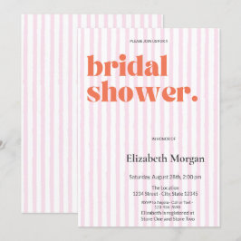 Eenvoudige Retro Roze Strepen Vrijgezellenfeest Kaart