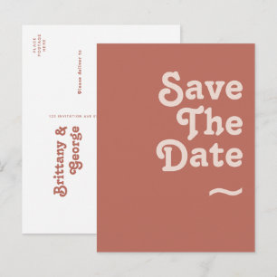 Eenvoudige Retro Sfeer Oude Roos Bewaar De Datum Uitnodiging Briefkaart