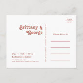 Eenvoudige Retro Sfeer | Oude Roos Save The Date Uitnodiging Briefkaart (Achterkant)