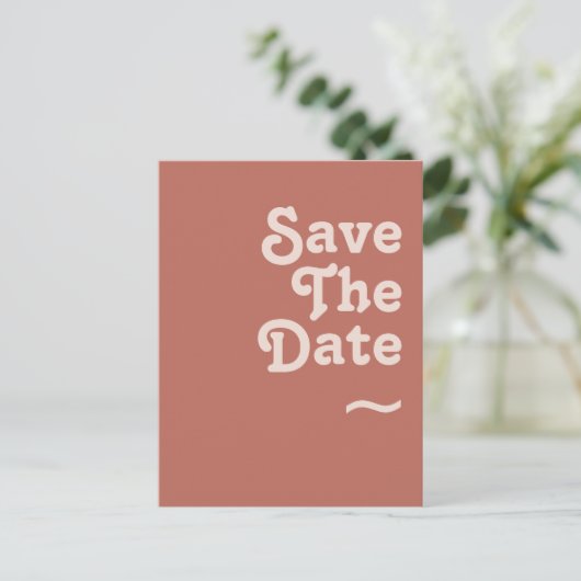 Eenvoudige Retro Sfeer | Oude Roos Save The Date Uitnodiging Briefkaart (Staand voorkant)