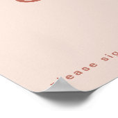 Eenvoudige Retro Sfeer | Roze Guestbook Handtekeni Poster (Hoek)