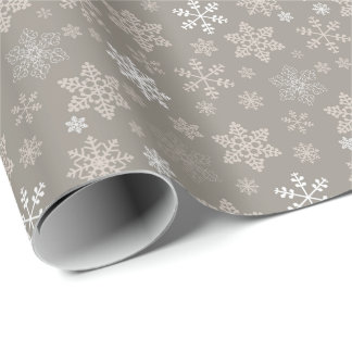 Eenvoudige Retro Sneeuwvlokken Kerst Cadeaupapier