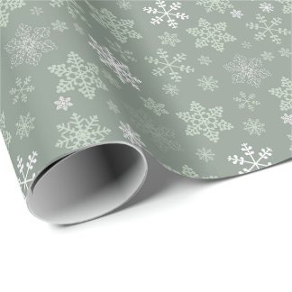 Eenvoudige Retro Sneeuwvlokken Kerst Cadeaupapier