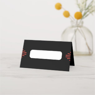 Eenvoudige Retro Stijl Zwart en rood roze Tafel Plaatskaartje