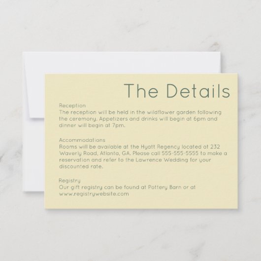 Eenvoudige Retro Straw Yellow Bruiloft Behuizing K RSVP Kaartje (Voorkant)