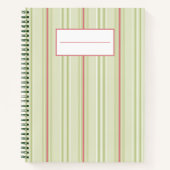 Eenvoudige retro strips L Green Notitieboek (Voorkant)