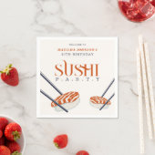 Eenvoudige Retro Sushi Party 50ste verjaardag Servet (Insitu)