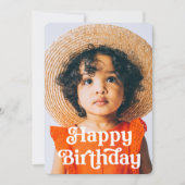 Eenvoudige  Retro Typografie Foto Birthday Kaart (Voorkant)