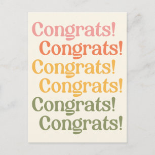 Eenvoudige Retro Typografie is geel en groen Briefkaart