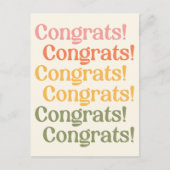 Eenvoudige Retro Typografie is geel en groen Briefkaart (Voorkant)