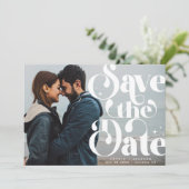 Eenvoudige Retro-typografie Sla de datumfoto op Aankondiging (Staand voorkant)