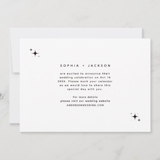 Eenvoudige Retro-typografie Sla de datumfoto op Aankondiging (Achterkant)