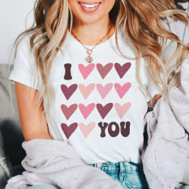 Eenvoudige Retro Valentijnsdag hoort roze moderne T-shirt