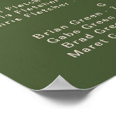 Eenvoudige Retro Vibe Olive Green Alfabetische zit Poster (Hoek)