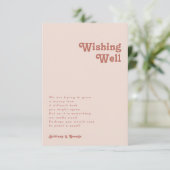 Eenvoudige retro Vibes Blush Pink Weddenschap goed Informatiekaartje (Staand voorkant)