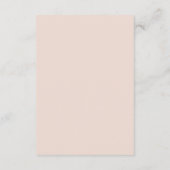 Eenvoudige retro Vibes Blush Pink Weddenschap goed Informatiekaartje (Achterkant)