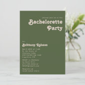 Eenvoudige Retro Vibes Olive Green Bachelorette Pa Kaart (Staand voorkant)