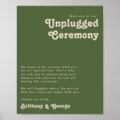 Eenvoudige Retro Vibes Olive Green Unplugged Cerem Poster (Voorkant)