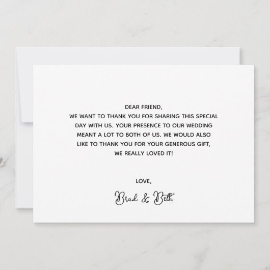 Eenvoudige retro Weddenschap Bedankt voor je fotok Aankondiging (Achterkant)