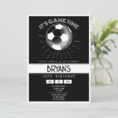 Eenvoudige  Retro White Soccer Verjaardag Kaart (Staand voorkant)