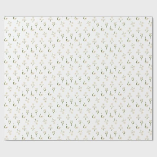 Eenvoudige Retro Wildflowers Bloemen Cadeaupapier (Vlak)