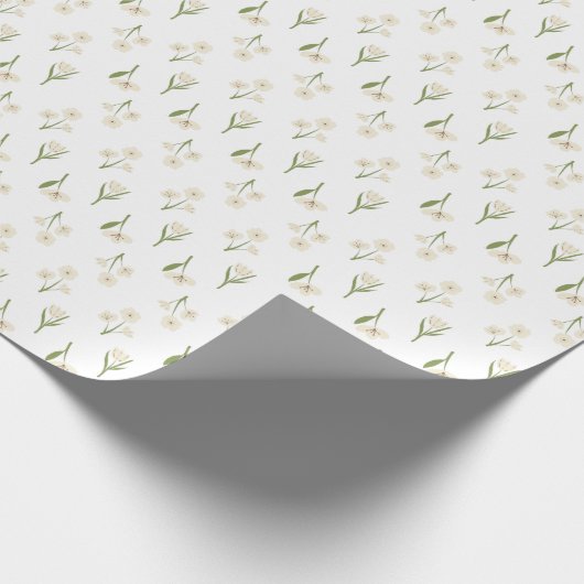 Eenvoudige Retro Wildflowers Bloemen Cadeaupapier (Hoek)