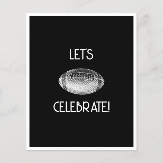 Eenvoudige Retro Wit Football Budget Verjaardag Ui (Achterkant)