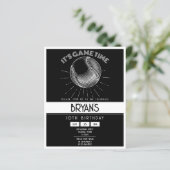 Eenvoudige retro wit honkbal budget verjaardag uit (Staand voorkant)