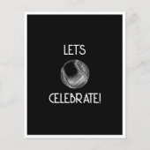 Eenvoudige retro wit honkbal budget verjaardag uit (Achterkant)