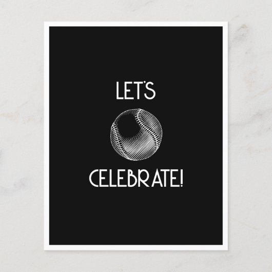 Eenvoudige retro wit honkbal budget verjaardag uit (Achterkant)