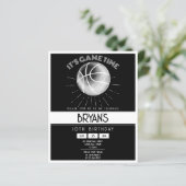 Eenvoudige Retro Witte Basketbal Budget Verjaardag (Staand voorkant)